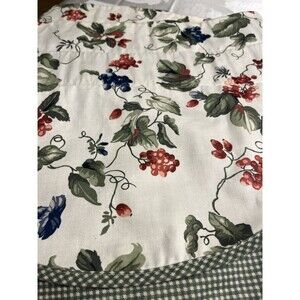 Waverly Valance Orchard Trail Grapes Green Gingham Scalloped 75x15 Cottagecore